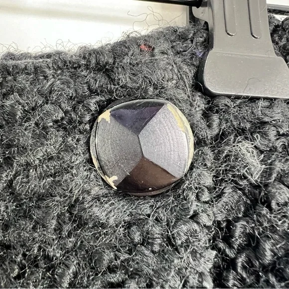 Vintage 50s 60s bespoke black wool boucle astrakhan style wrap pencil midi skirt - Picture 8 of 13